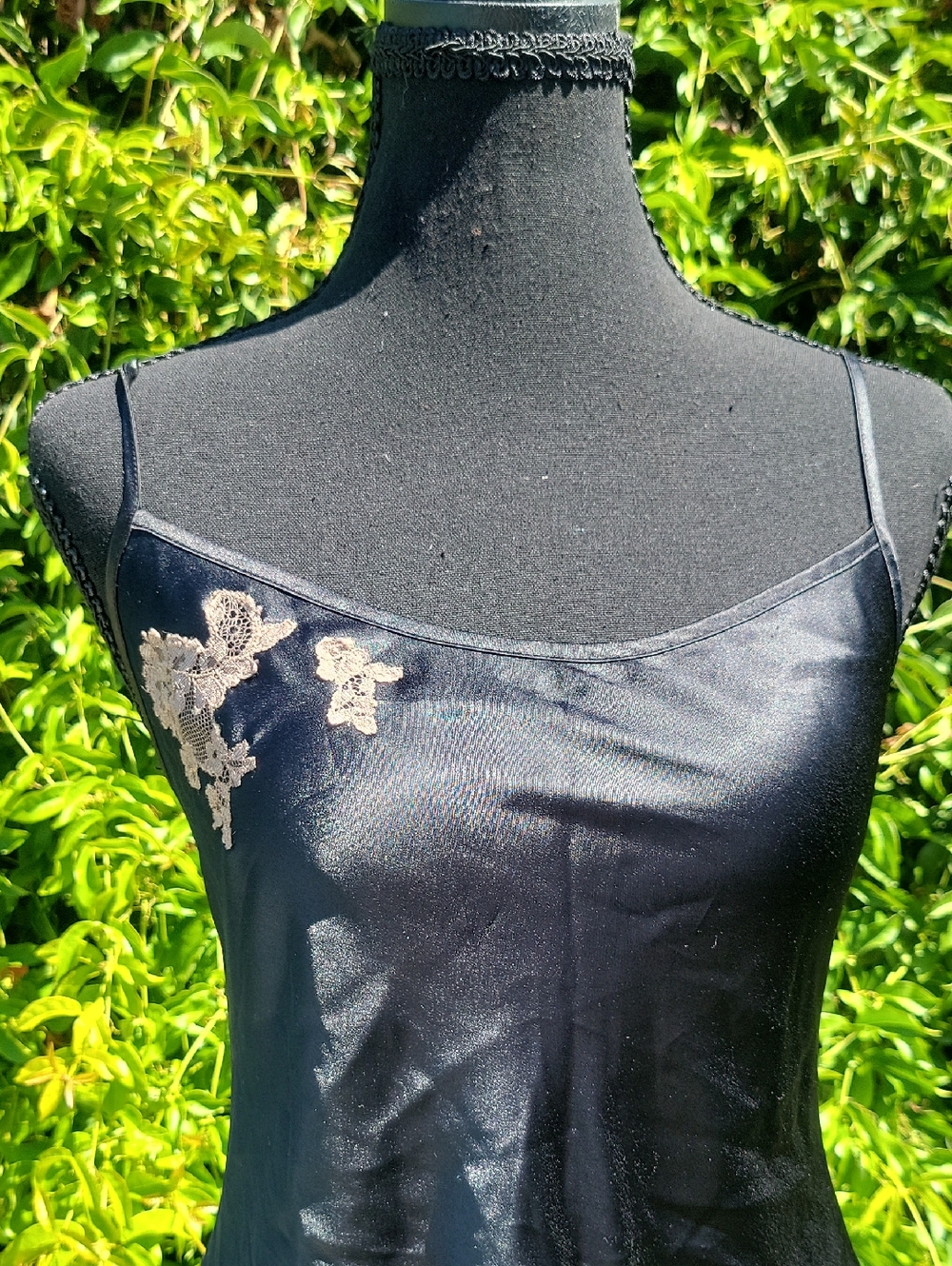 Victoria's Secret Black Slip Dress Lingerie With Lace Trim M - Picture 4 of 15